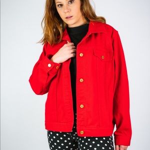 RALPH LAUREN JEANS CO. RED DENIM JACKET LIKE NEW